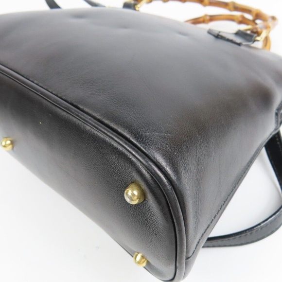 Vintage Gucci Bamboo Leather Crossbody Mini Bag - Picture 5 of 14